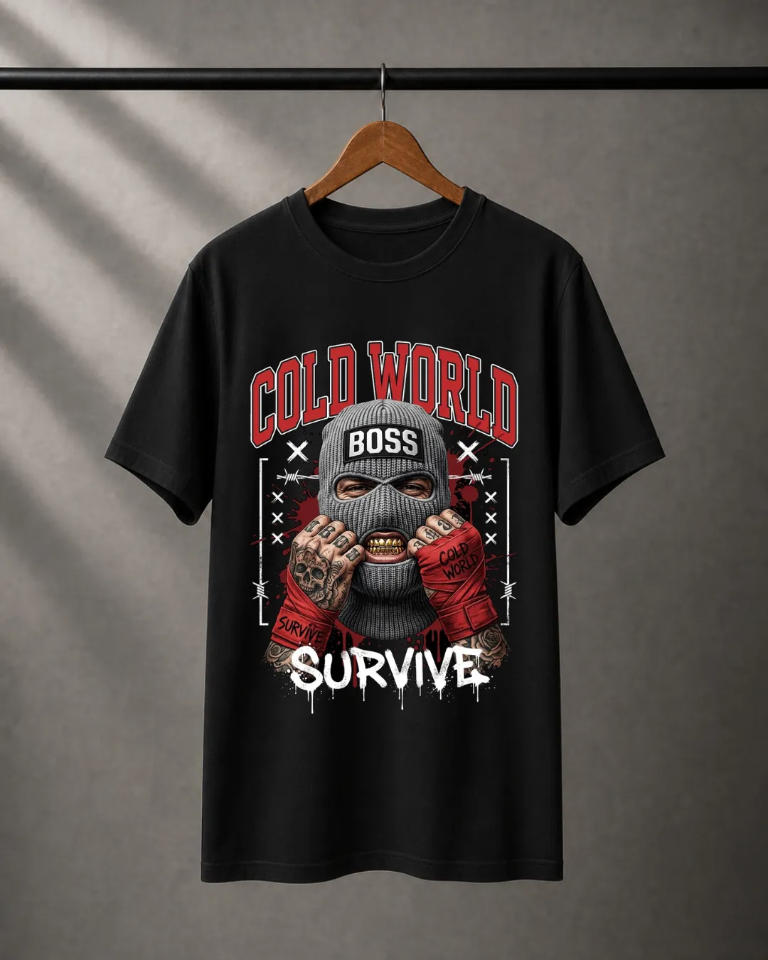 T-shirt Oversize Cold World « Survive » – Design Streetwear