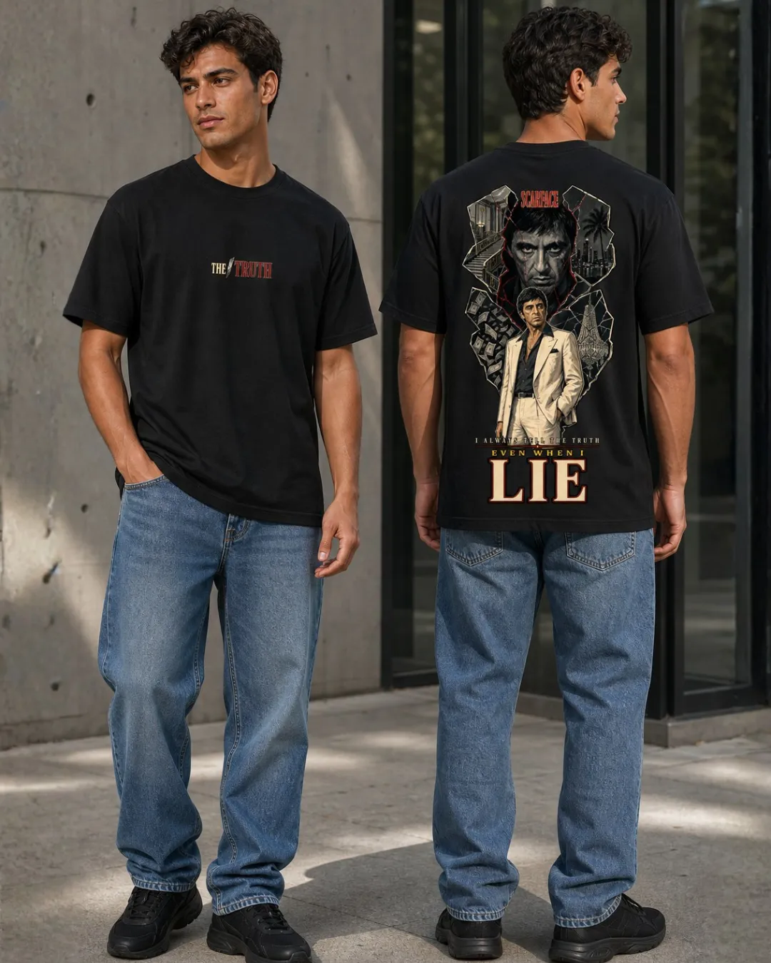 T-shirt Oversize Scarface « The Truth » - vue secondaire