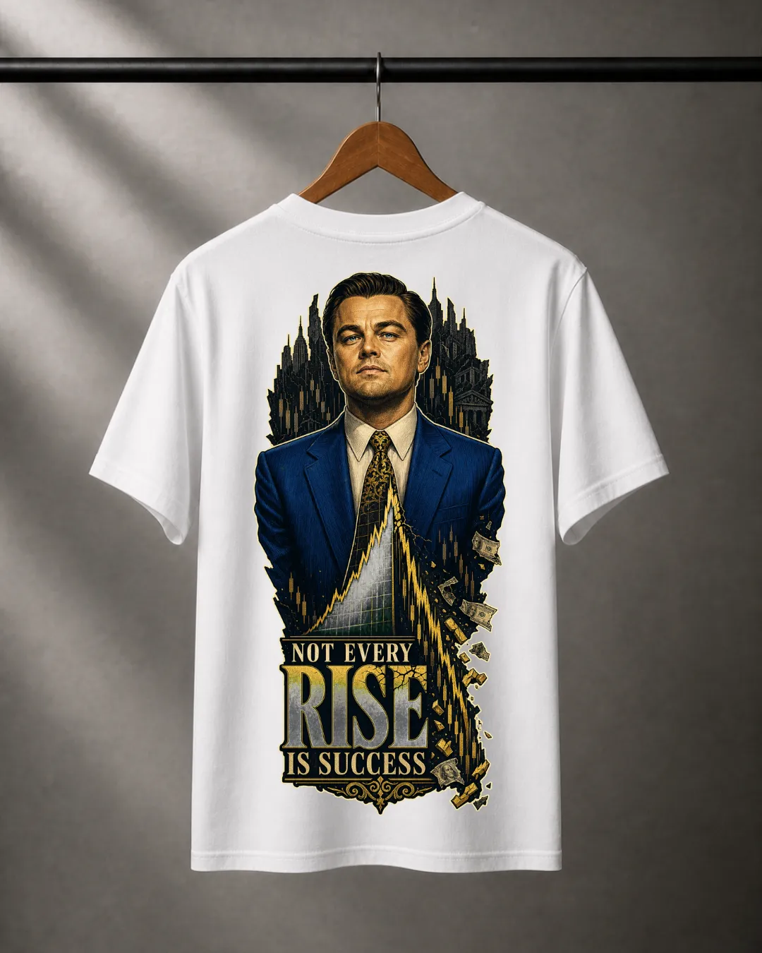 T-shirt Oversize The Wolf of Wall Street « Not Every Rise Is Success »