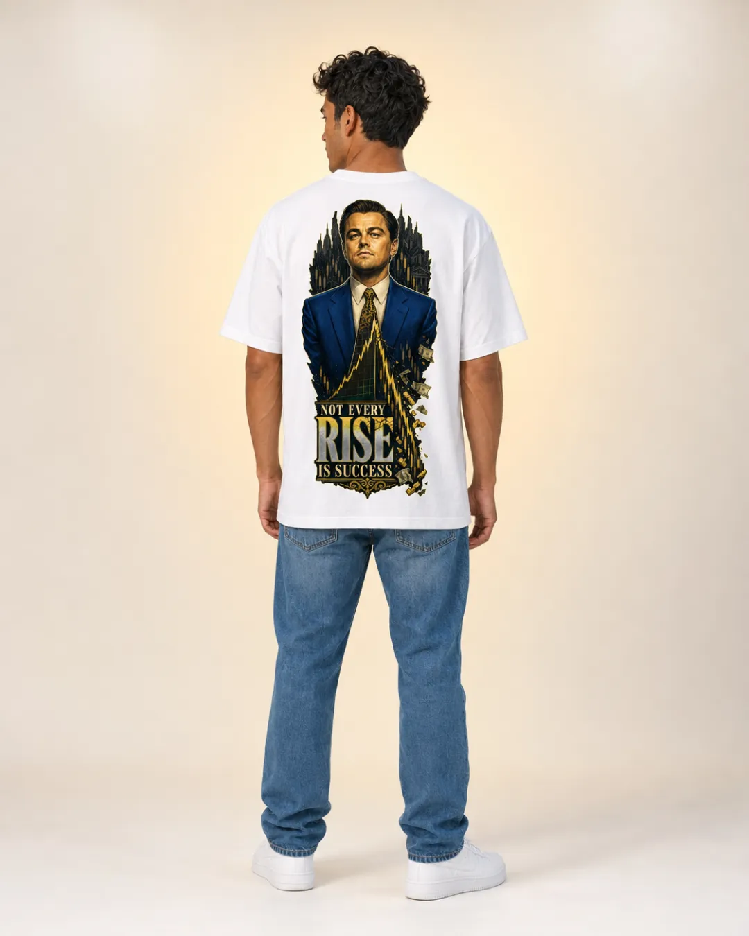 T-shirt Oversize The Wolf of Wall Street « Not Every Rise Is Success » - vue secondaire