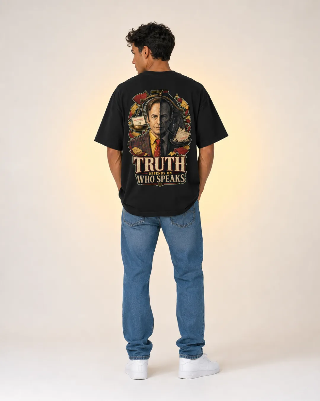 T-shirt Oversize Better Call Saul « Truth Depends on Who Speaks » - vue secondaire