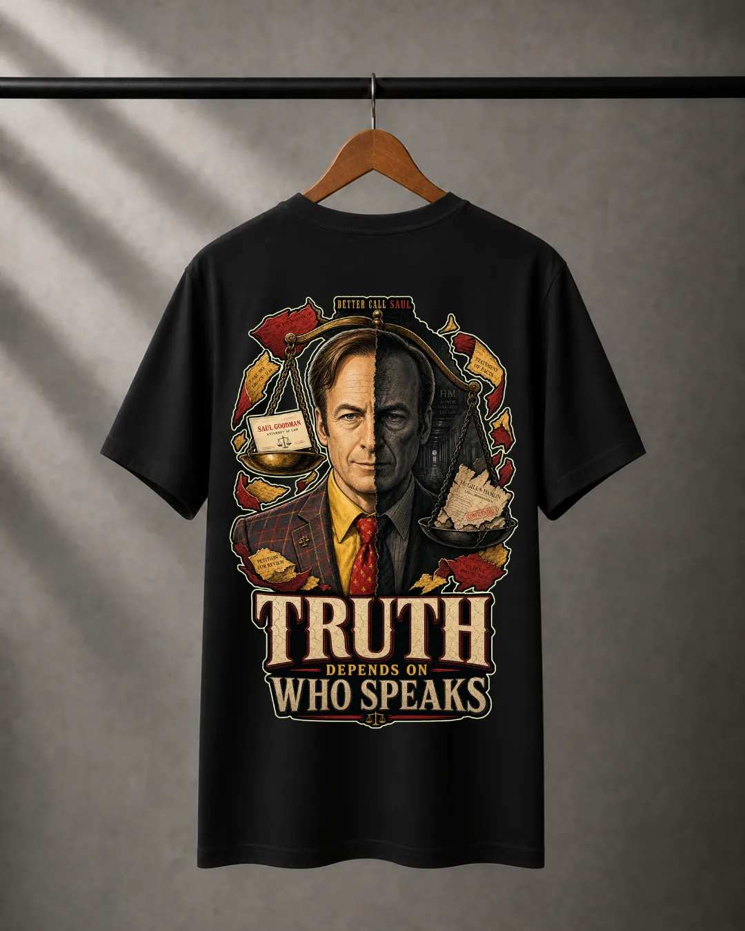 T-shirt Oversize Better Call Saul « Truth Depends on Who Speaks »
