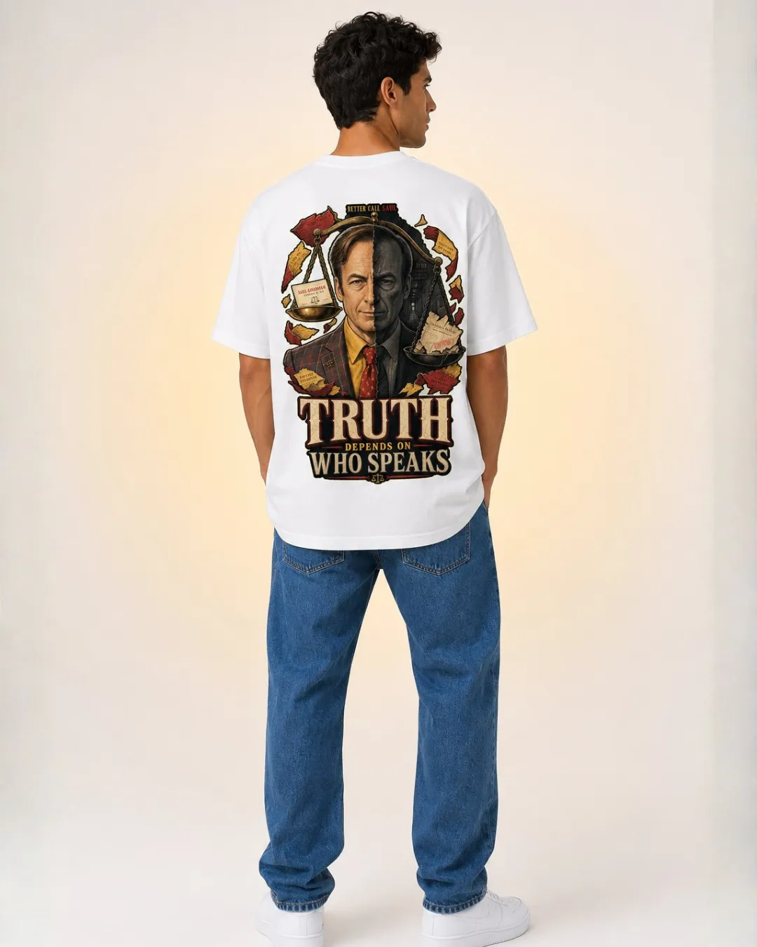 T-shirt Oversize Better Call Saul « Truth Depends on Who Speaks »
